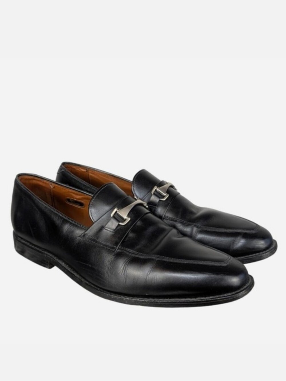 Allen Edmonds Burbank Black Leather Horsebit Loafers Silver Bit Men's 13